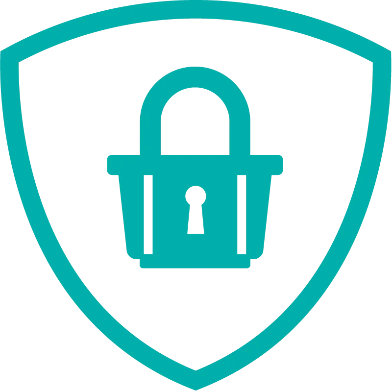 Secure storage shield icon