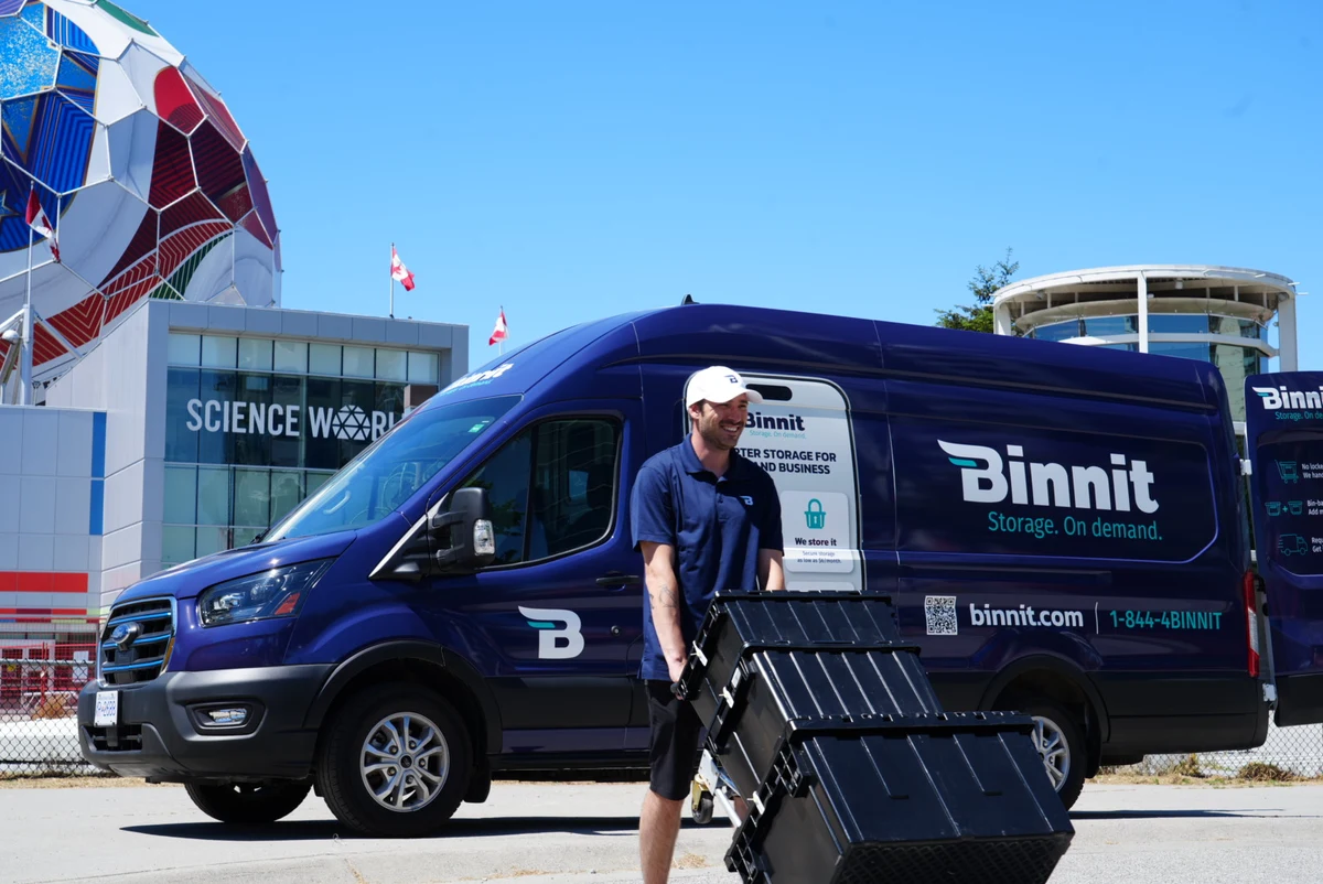 Binnit delivery van near Science World in Vancouver